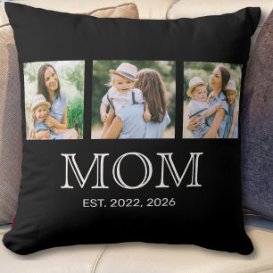 Coussin Maman a établi Moderne 3 Photo Noir