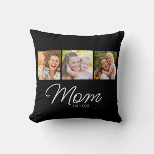 Coussin Maman a établi Script Noir 3 Photo
