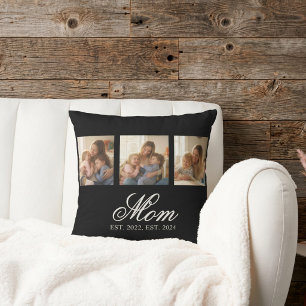 Coussin Maman a établi un script élégant noir 3 Photo