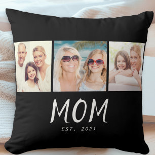 Coussin Maman a établi un script moderne noir 3 Photo