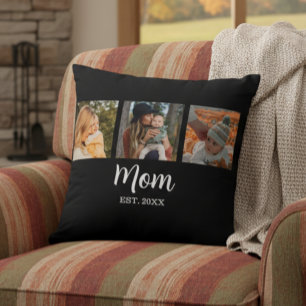 Coussin Maman a établi un script moderne noir 3 Photo