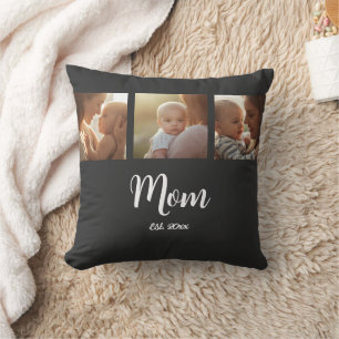 Coussin Maman a établi un script moderne noir 3 Photo