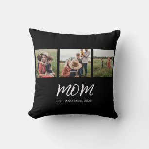 Coussin Maman a établi un script moderne noir 3 Photo