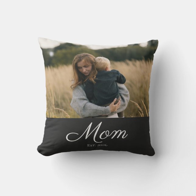 Coussin Maman a établi une photo de script moderne (Recto)