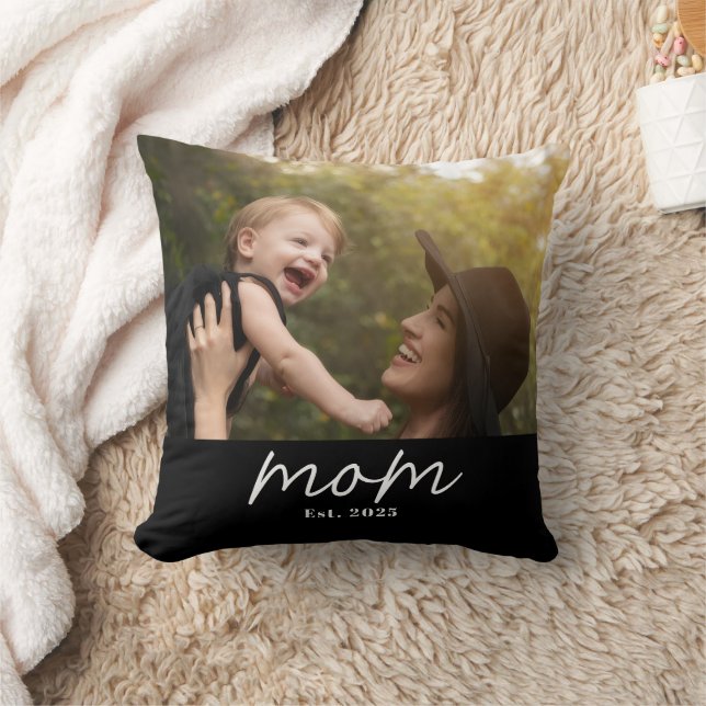 Coussin Maman a établi une photo de script moderne (Couverture)