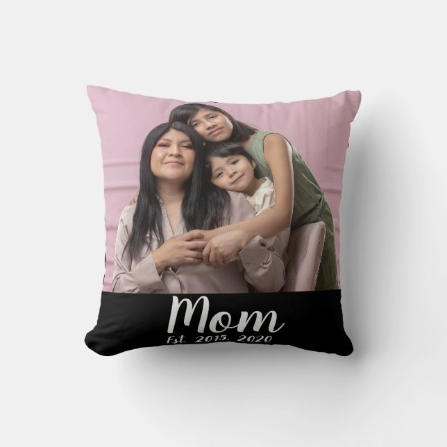 Coussin Maman a établi une photo de script moderne (Recto)