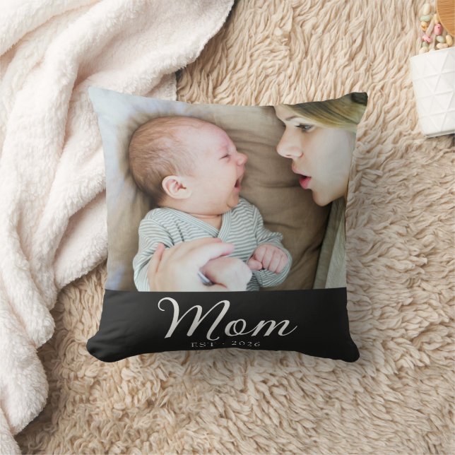 Coussin Maman a établi une photo de script moderne (Couverture)