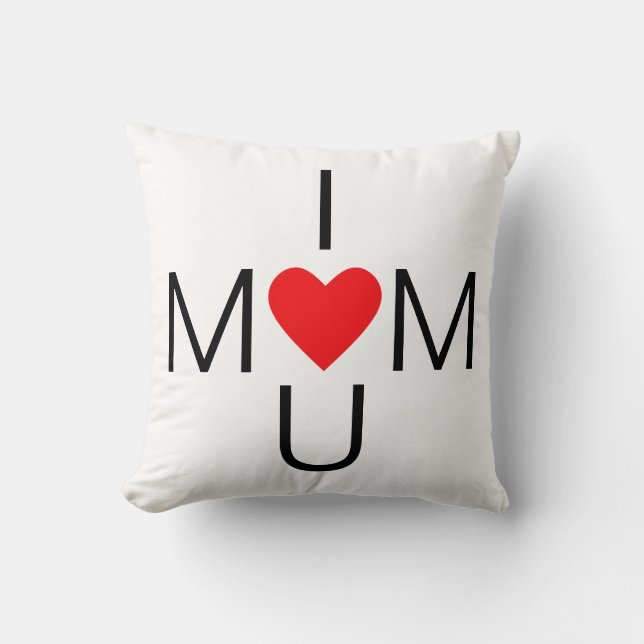 Coussin Maman Amour Moderne du Cœur (Recto)