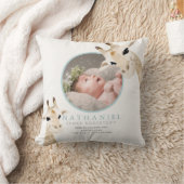 Coussin Maman & Baby Giraffe Blue Photo Baby Stats (Couverture)
