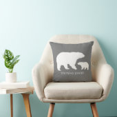 Coussin Maman Bébé Ours Gris (Chaise)