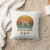 Coussin Maman Boxer Chien Rétro Coucher de Soleil Empreint (Couverture)