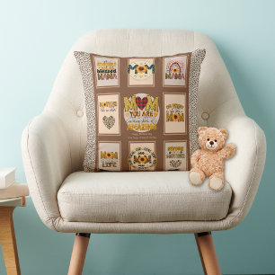 Coussin Maman branchée ! Citations mères Empreintes de léo