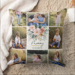 Coussin maman cadeau 8 photo rose girly belle florale thr<br><div class="desc">mommy cadeau 8 photo simple écriture moderne typographie coussin cadeau prune violet design girly.</div>