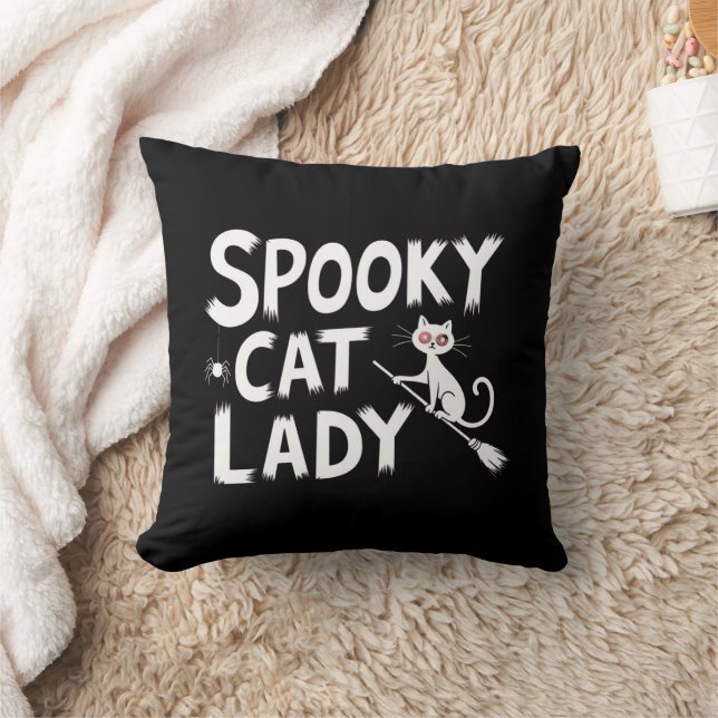 Coussin Maman Chat Effrayant Dame Chat Effrayant Halloween (Couverture)