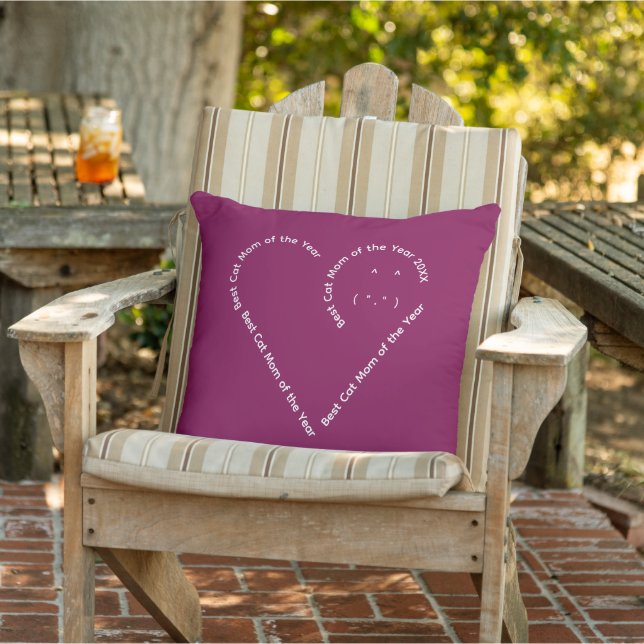 Coussin Maman chat texte blanc en forme de cœur charmant a (Chaise)