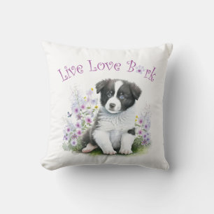 Coussin Maman Chien Border Collie Floral