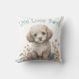 Coussin Maman Chien Caniche Floral