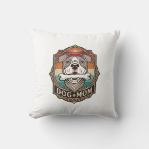 Coussin Maman Chien Os Bandana Cadre Vintage_1