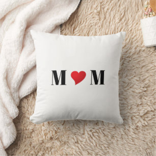 Coussin Maman coeur rouge typographie moderne mignonne gar