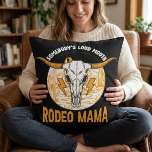 Coussin Maman Cowgirl de Rodéo Fête des Mères Western Un