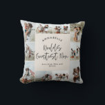 Coussin Maman crème élégant moderne collage photo minime<br><div class="desc">Worlds plus grand Maman script élégant minimaliste crème moderne et noir collage photo personnalisé lignes simples propreté mère jour maison décor coussin cadeau photo.</div>