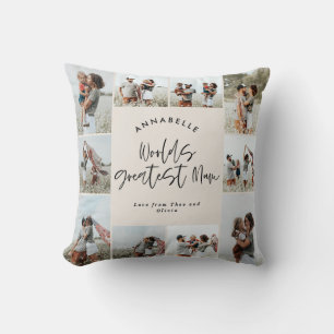 Coussin Maman crème élégant moderne minimaliste photo coll