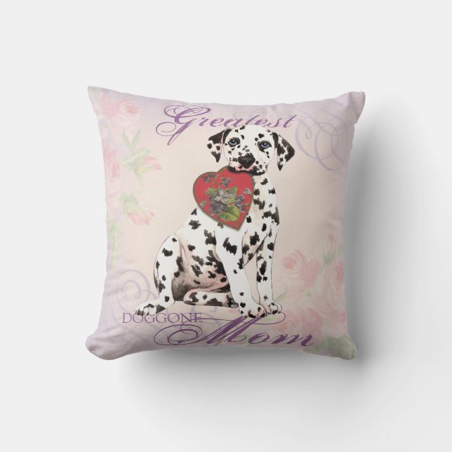 Coussin Maman dalmatienne de coeur (Recto)