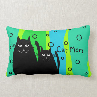 Coussin "maman d'art de chat noir de chat "