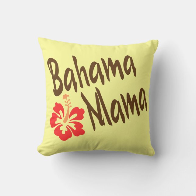 Coussin Maman de Bahama avec la ketmie (Recto)