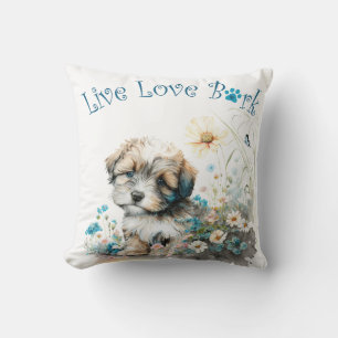 Coussin Maman de chien Havanais Floral