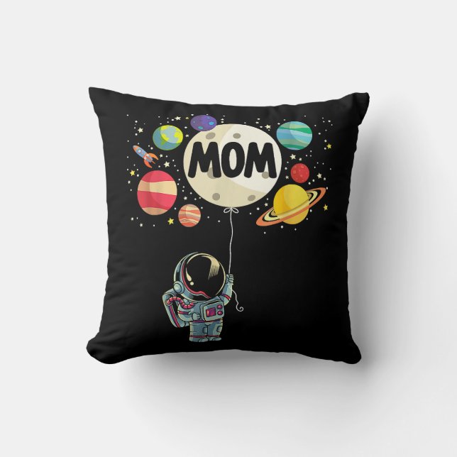 Coussin Maman de l'astronaute spatial du garçon d'annivers (Recto)