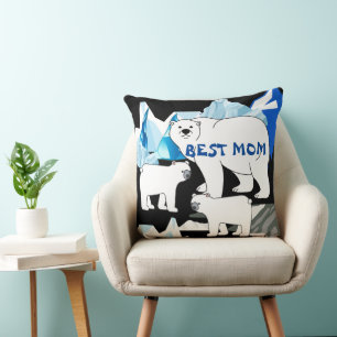 Coussin Maman de l'ours polaire personnalisé