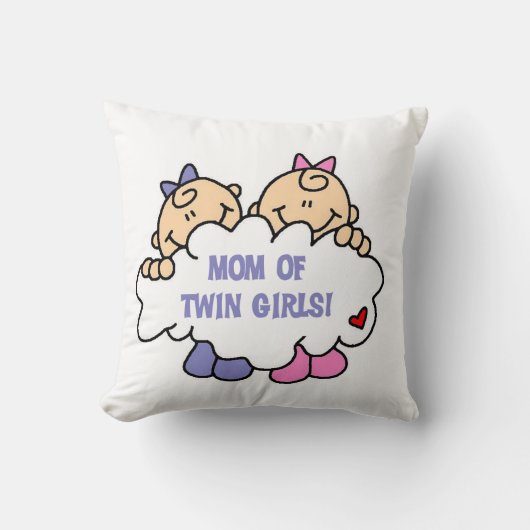 Coussin Maman de T-shirts et cadeaux Twin Girls (Recto)