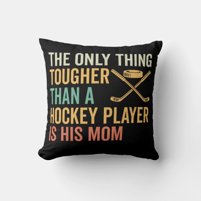 Coussin Maman du joueur de hockey dur (Recto)