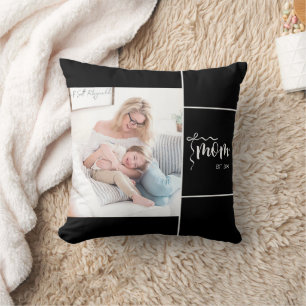 Coussin Maman Élégante Noire Ajouter Une Photo