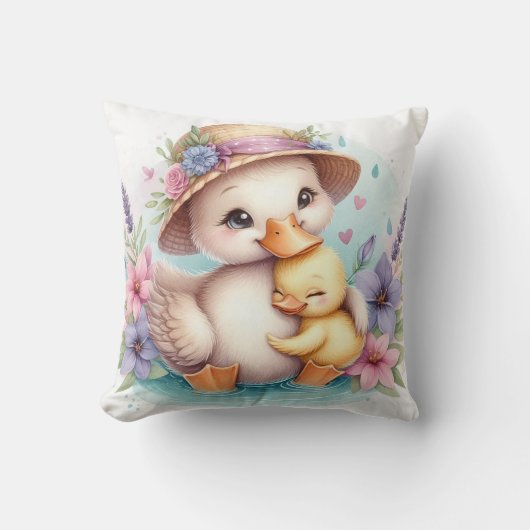 Coussin Maman et bébé canard (Recto)