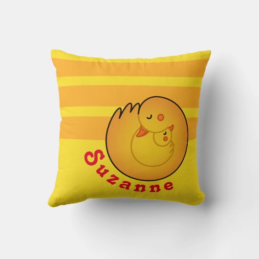 Coussin Maman Et Bébé Canards (Verso)