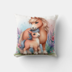 Coussin Maman et bébé cheval