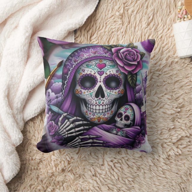 Coussin Maman et bébé crâne sucre (Couverture)