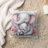 Coussin Maman et bébé éléphant (Couverture)