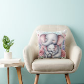 Coussin Maman et bébé éléphant (Chaise)