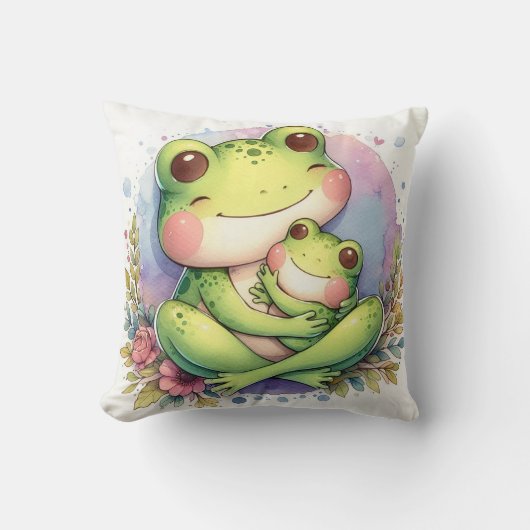 Coussin Maman et bébé grenouille (Recto)