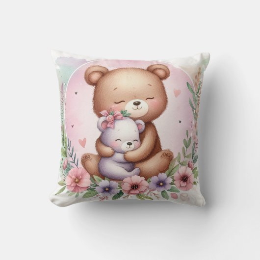Coussin Maman et bébé ours (Recto)