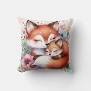 Coussin Maman et bébé renard