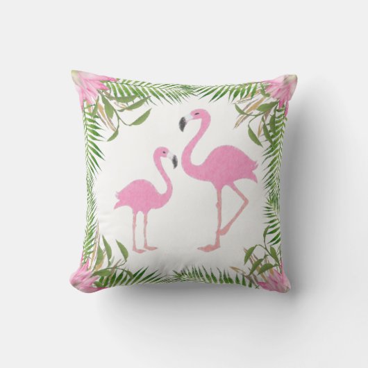 Coussin Maman et bébé roses de Flamant rose (Recto)