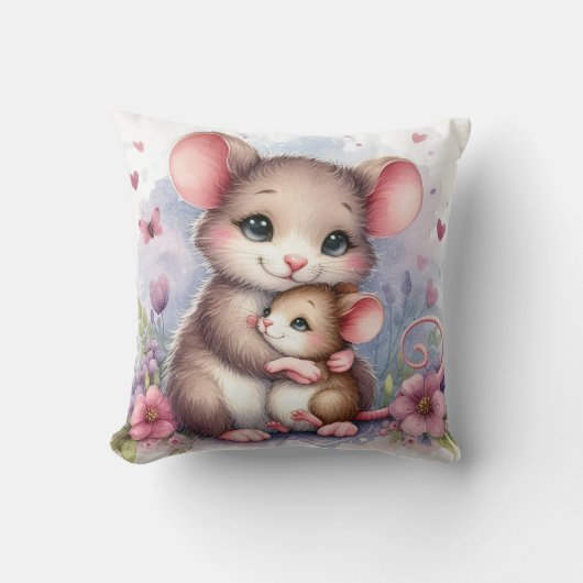 Coussin Maman et bébé souris (Recto)