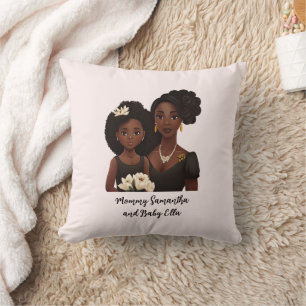 Coussin Maman et fille noire personnalisée (6)