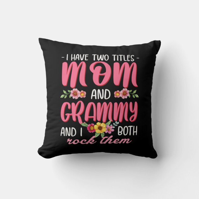 Coussin Maman Et Grammy Anniversaire (Recto)