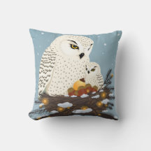 Maman et jeune hibou prêts pour Noël