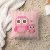 Coussin Maman et moi, chouette bébé mignon, rose (Couverture)